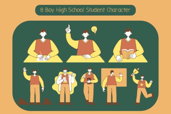 8 Boy High School Student Character: A Design Asset Evaluation