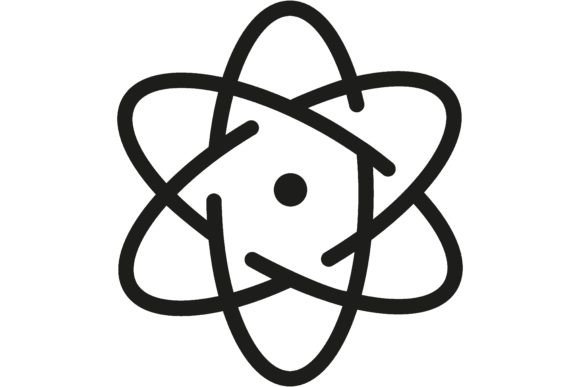 Atom Line Icon: Elementary Particle, Pow and the Science of Visual Communication