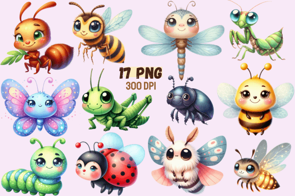 Cute Insects Watercolor Clipart for Kids: A Visual Toolkit for Learning