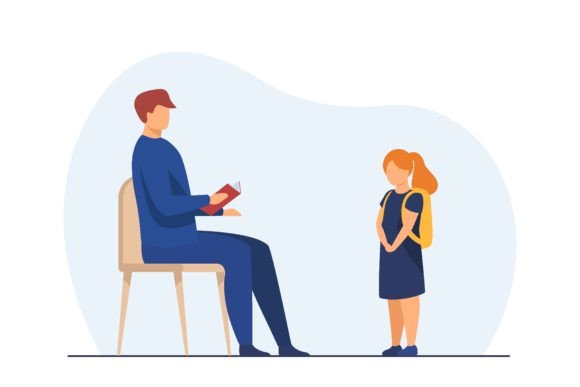 Dad Checking Grades of School Student Da: A Visual Narrative for Modern Families