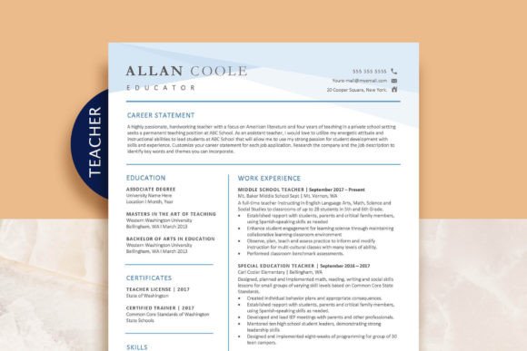 Elementary Teacher Resume Template Guide