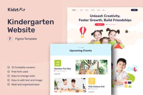 Kidztar: A Playful Kindergarten Website Template