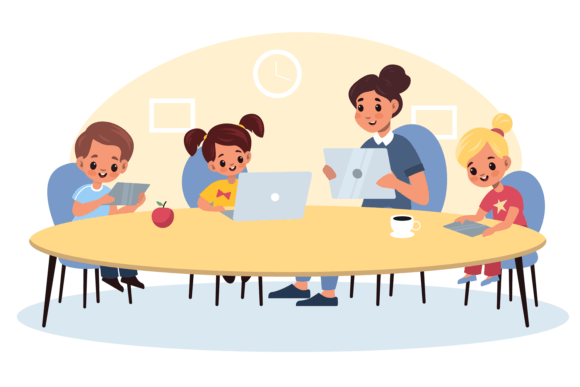 Modern Electronic Teaching: Kids and Teachers in the Digital Classroom