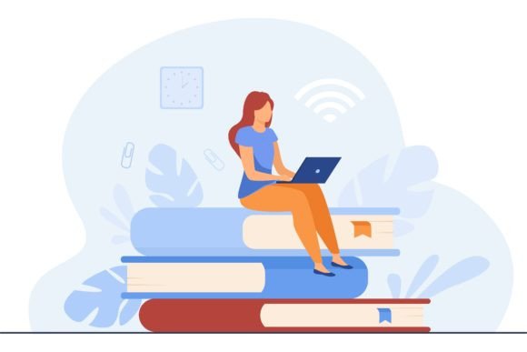 Online Courses and Student Concept. Woma: A Visual Anchor for Modern Learning