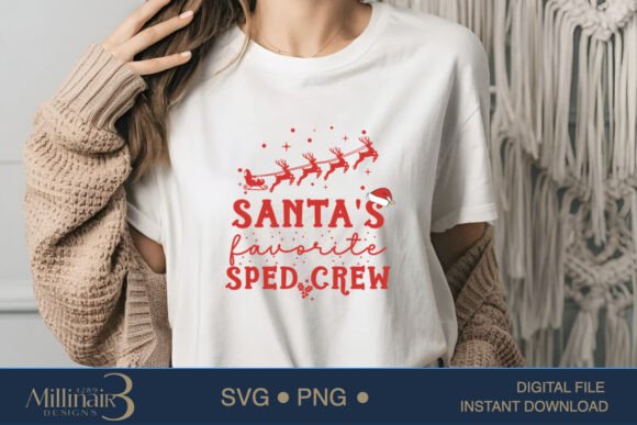 Santa s Favorite Sped Crew SVG PNG, Sped