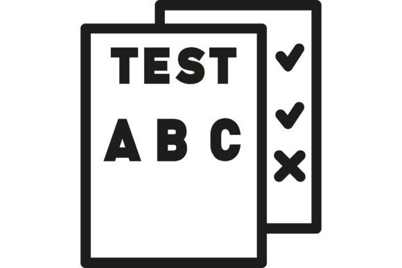 School Survey Line Icon: Test, Exam, Ans