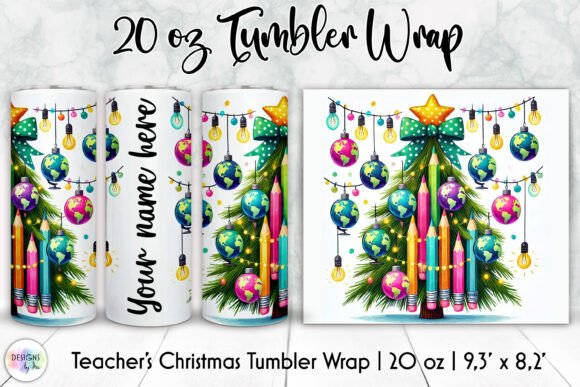 Teacher Christmas Tumbler Wrap Design: A Festive Tribute to Educators