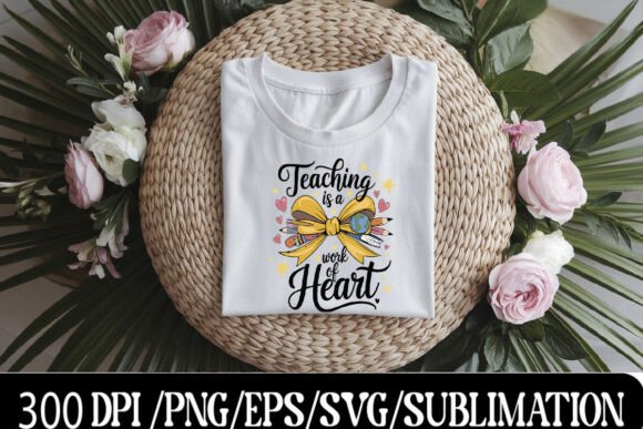 Teaching is a Work of Heart T-Shirt Design