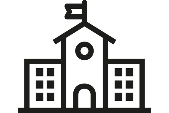 The Educational Building Line Icon: A Visual Standard for Learning