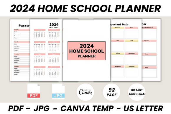 The Ultimate 2024 HomeSchool Planner Canva Template for Organized Learning