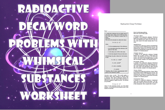 Whimsical Radioactive Decay Worksheet